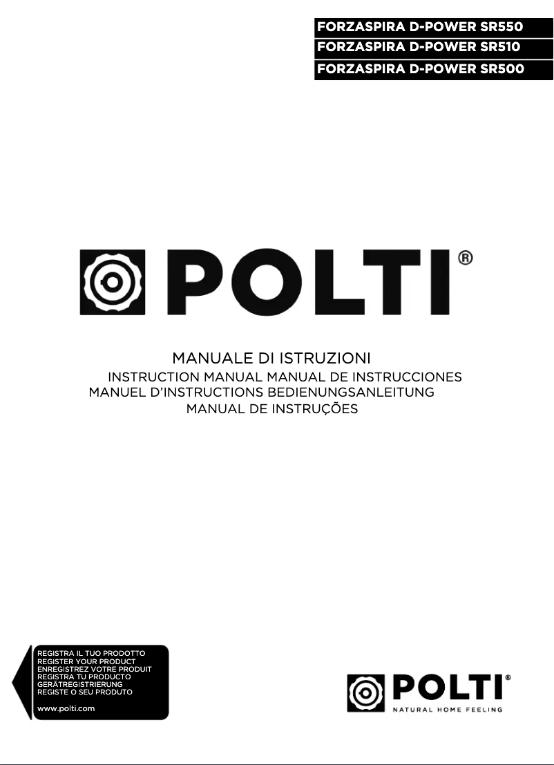 Page n°1 - Manuel utilisateur Polti Forzaspira Slim SR550
