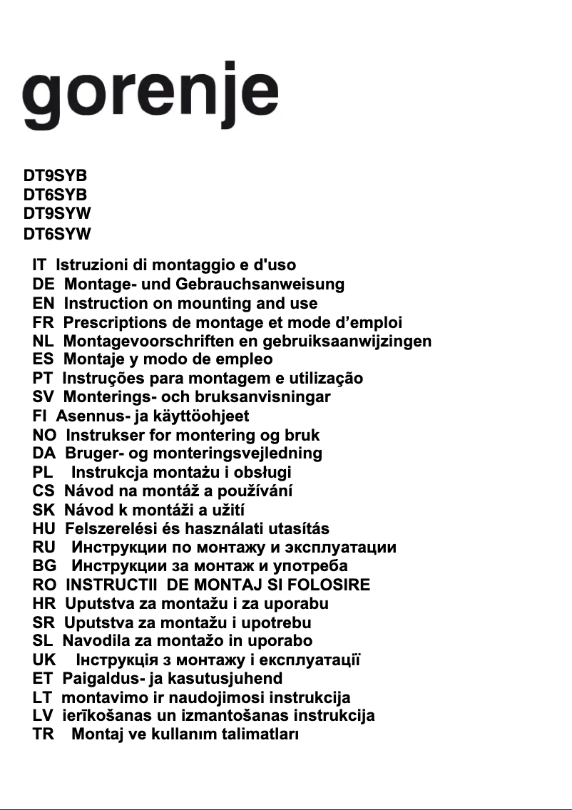Image de la première page du manuel de l'appareil DT9SYB