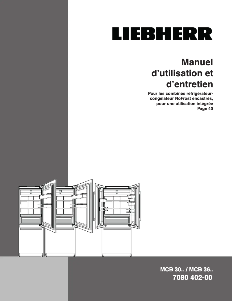 Page 1 de la notice Manuel utilisateur Liebherr MCB 3050