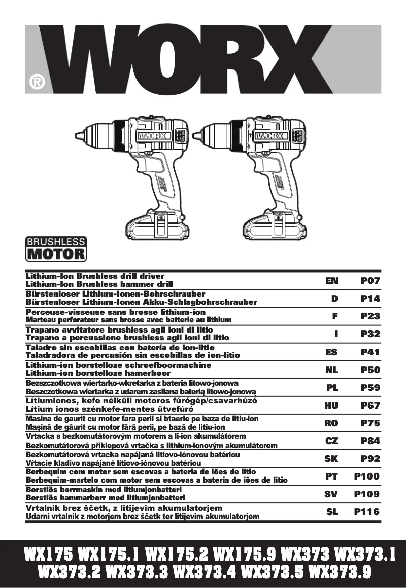 Page n°1 - Manuel utilisateur Worx WX175