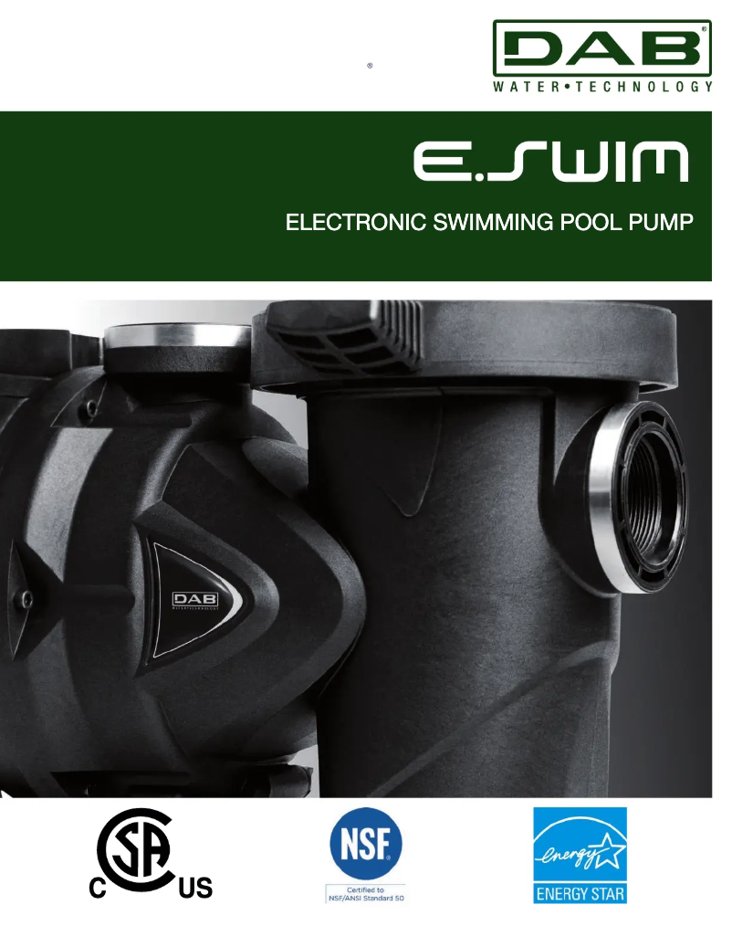 Image de la première page du manuel de l'appareil ESwim