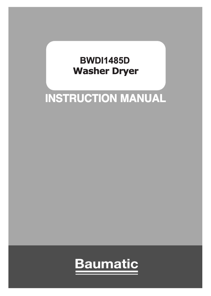 Page 1 de la notice Manuel utilisateur Baumatic BWDI1485D-80