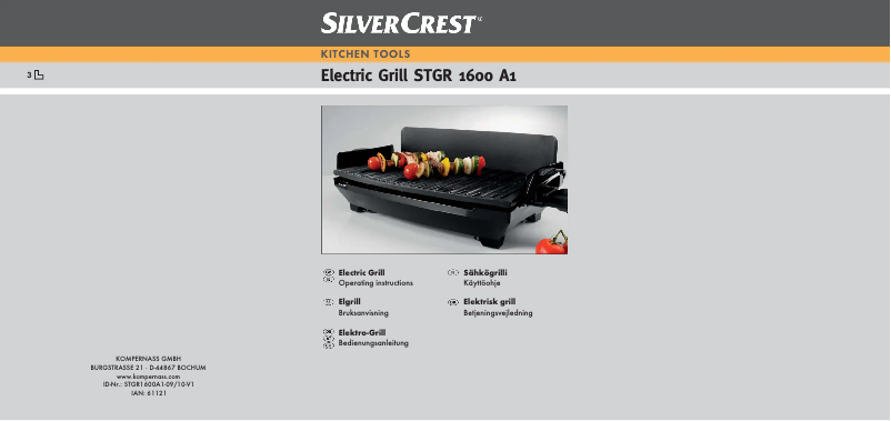 Page n°1 - Manuel utilisateur SilverCrest STGR 1600 A1