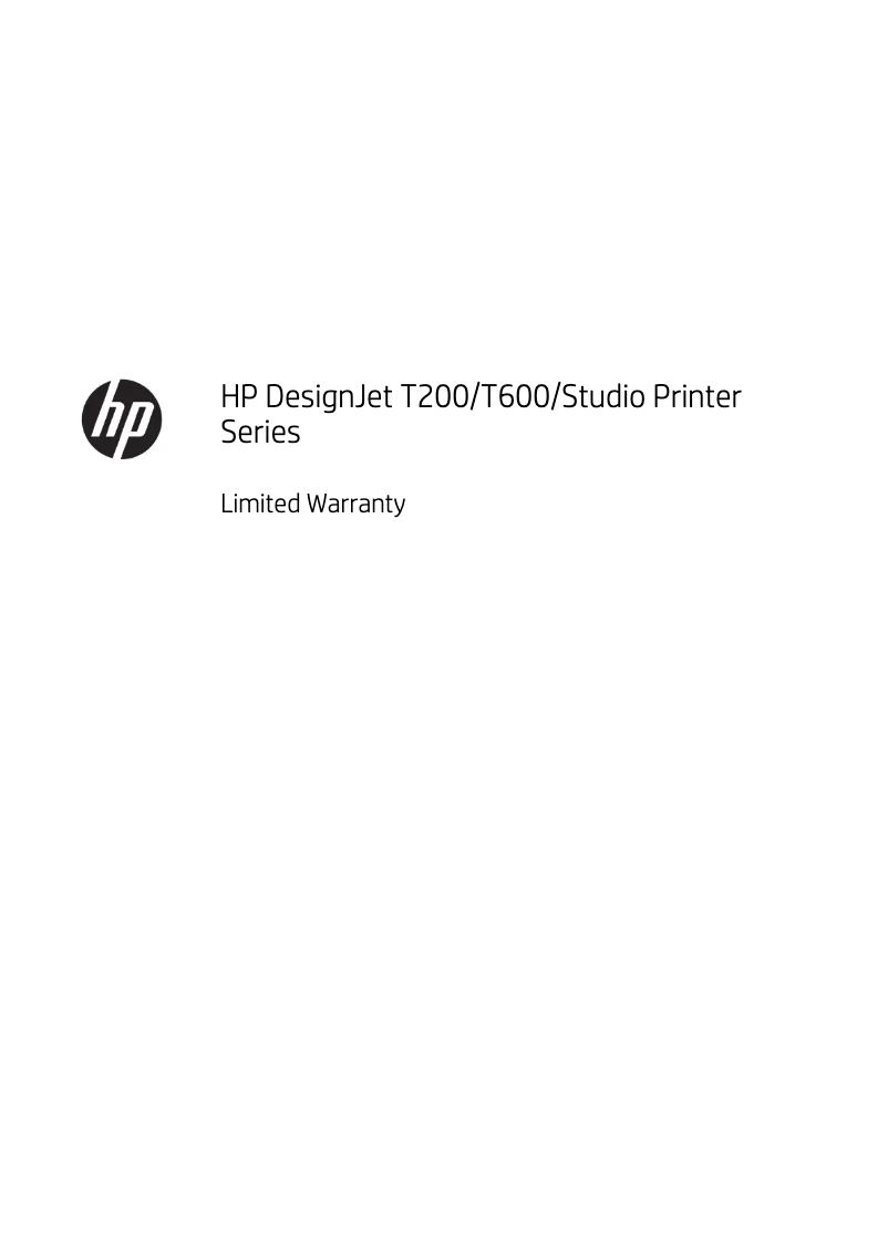 Page 1 de la notice Informations de garantie HP DesignJet T650