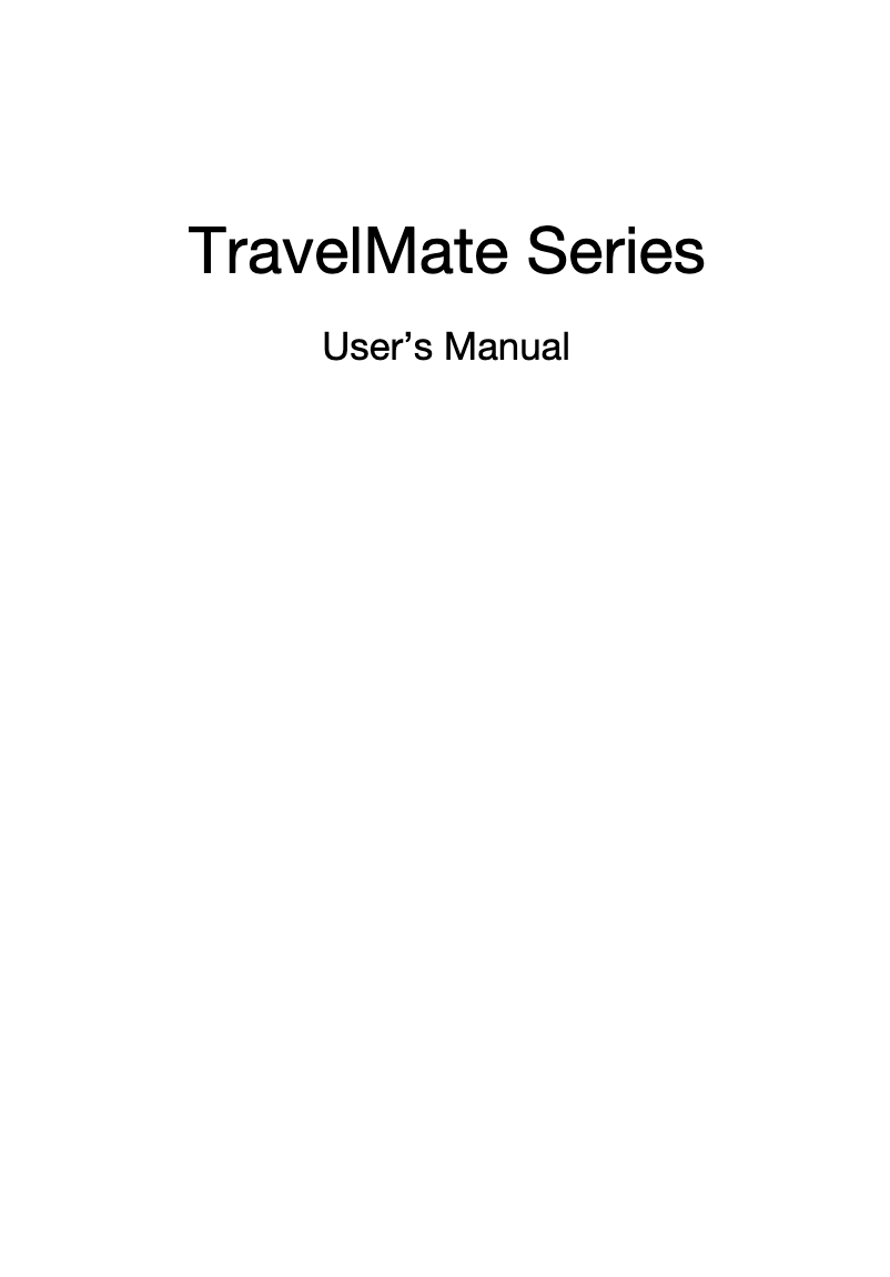 Page n°1 - Manuel utilisateur Acer TravelMate