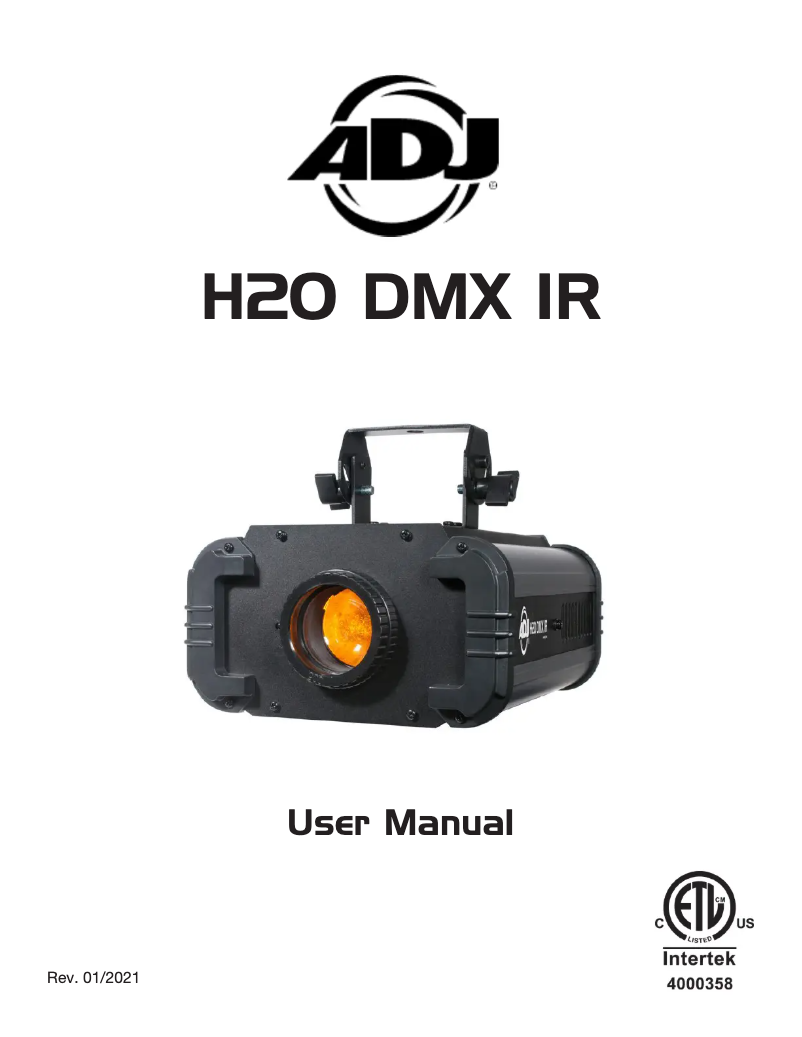 Image de la première page du manuel de l'appareil H2O DMX IR