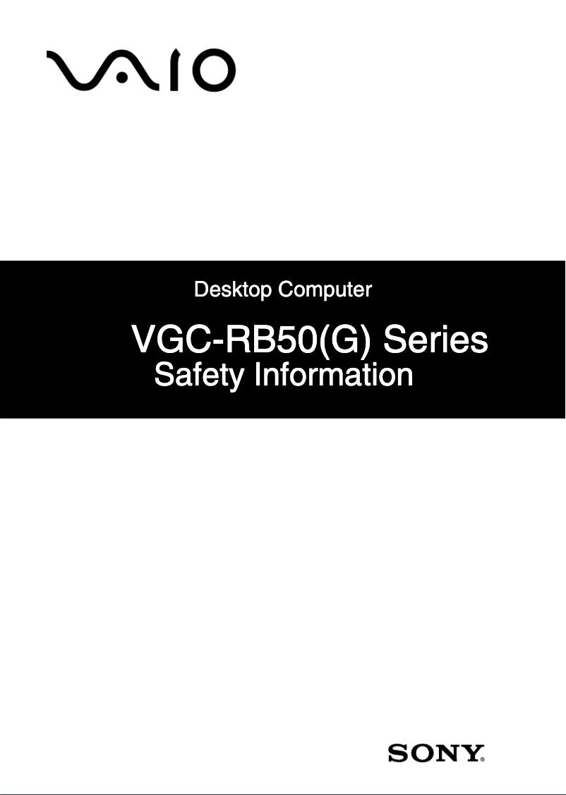 Página 1 del manual Instrucciones de seguridad Sony Vaio VGC-RB55G