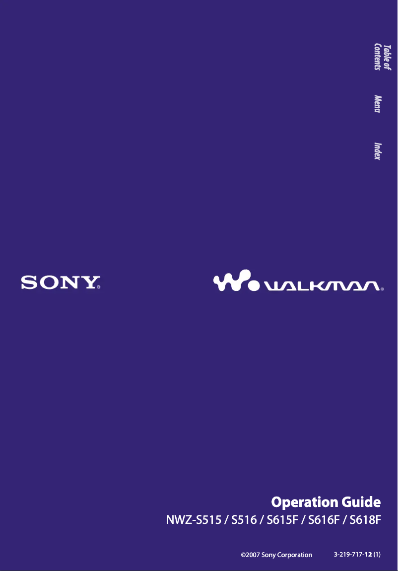 Page 1 de la notice Manuel utilisateur Sony Walkman NWZ-S615F