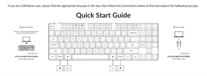 Page 1 de la notice Guide de démarrage rapide Keychron K13 Pro