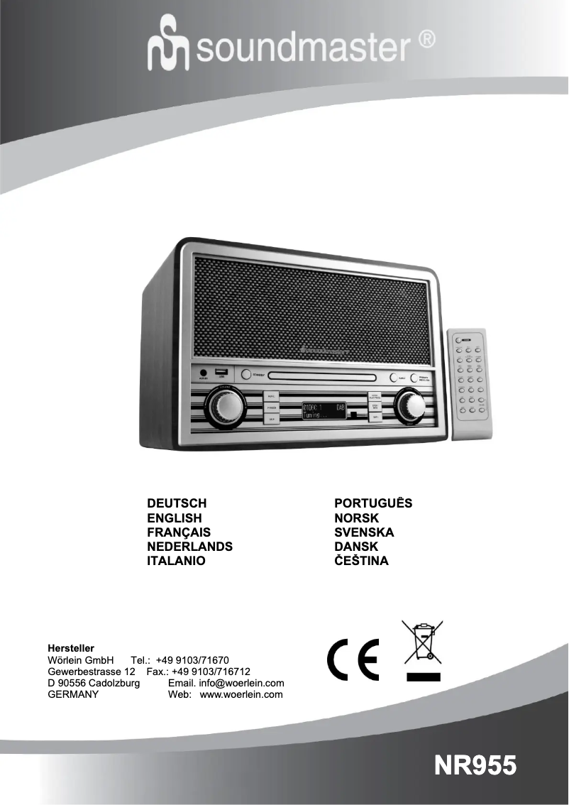 Page 1 de la notice Manuel utilisateur Soundmaster NR955