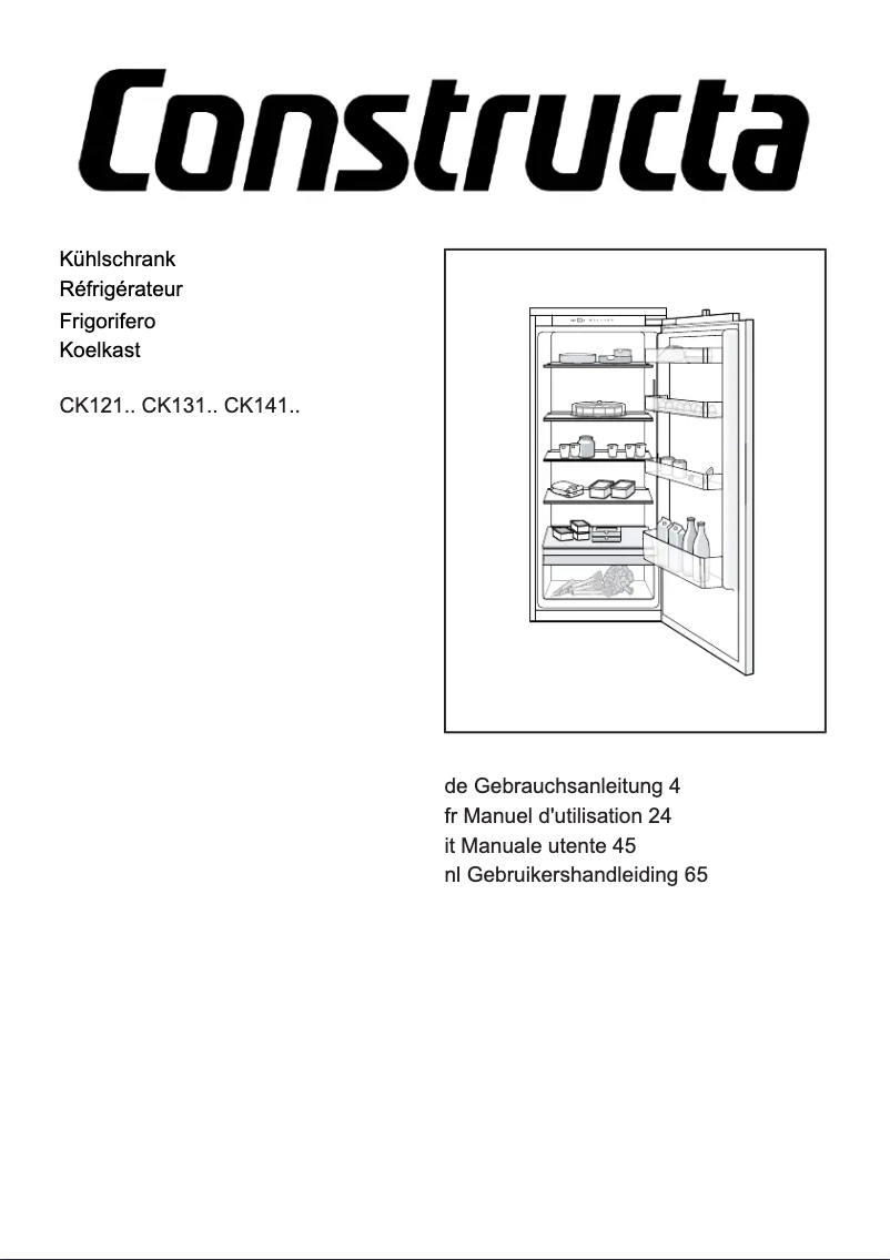 Page 1 de la notice Manuel utilisateur Constructa CK141NSE0