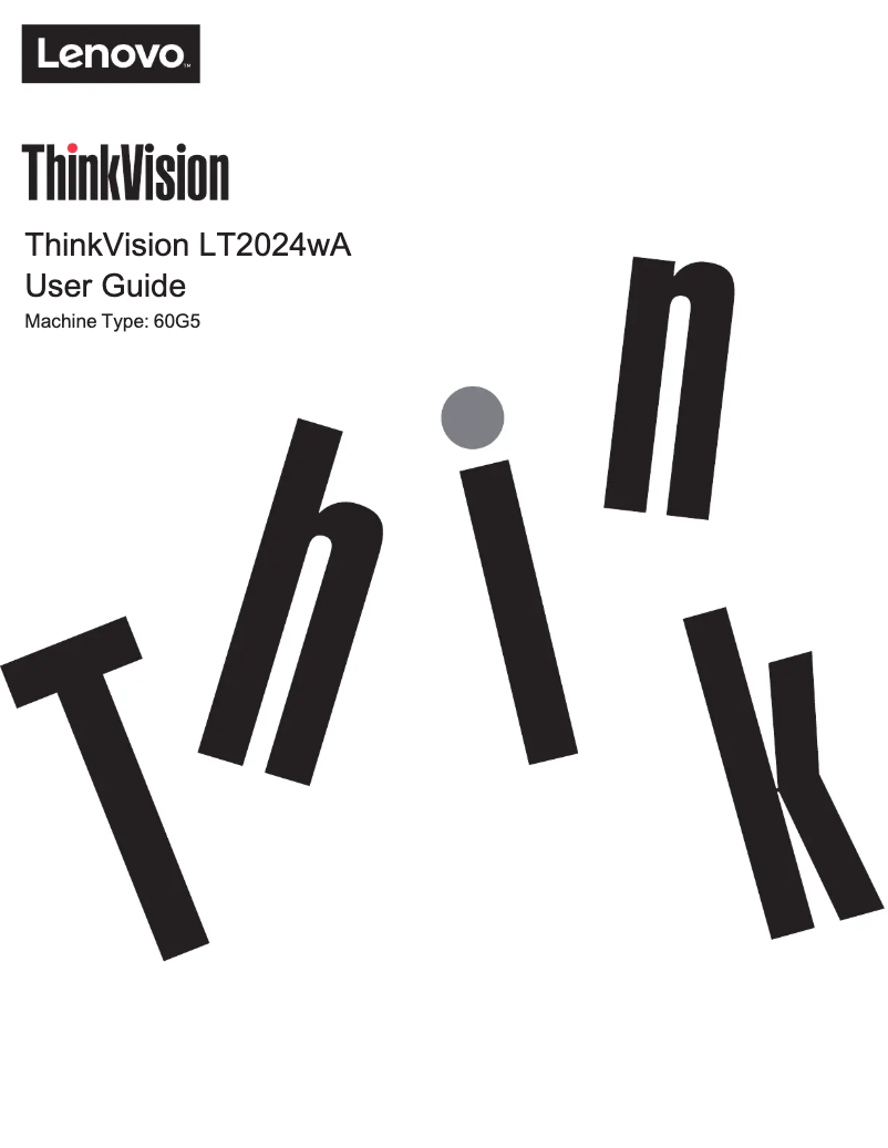 Page n°1 - Manuel utilisateur Lenovo ThinkVision LT2024