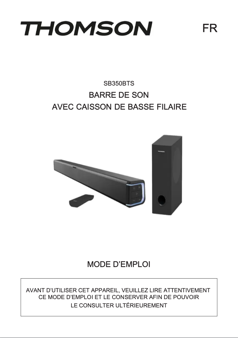 Page 1 de la notice Manuel utilisateur Thomson SB350BTS