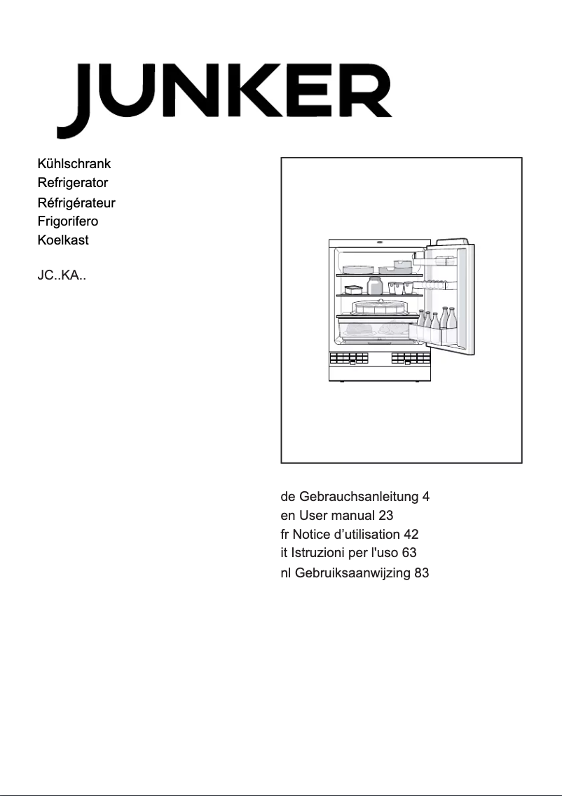Image de la première page du manuel de l'appareil JC15KAFF0