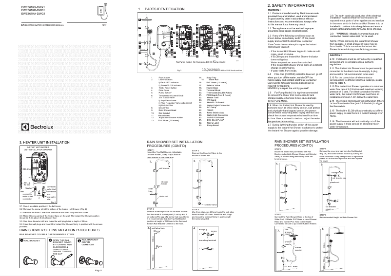 Image de la première page du manuel de l'appareil EWE361KA-DWG1