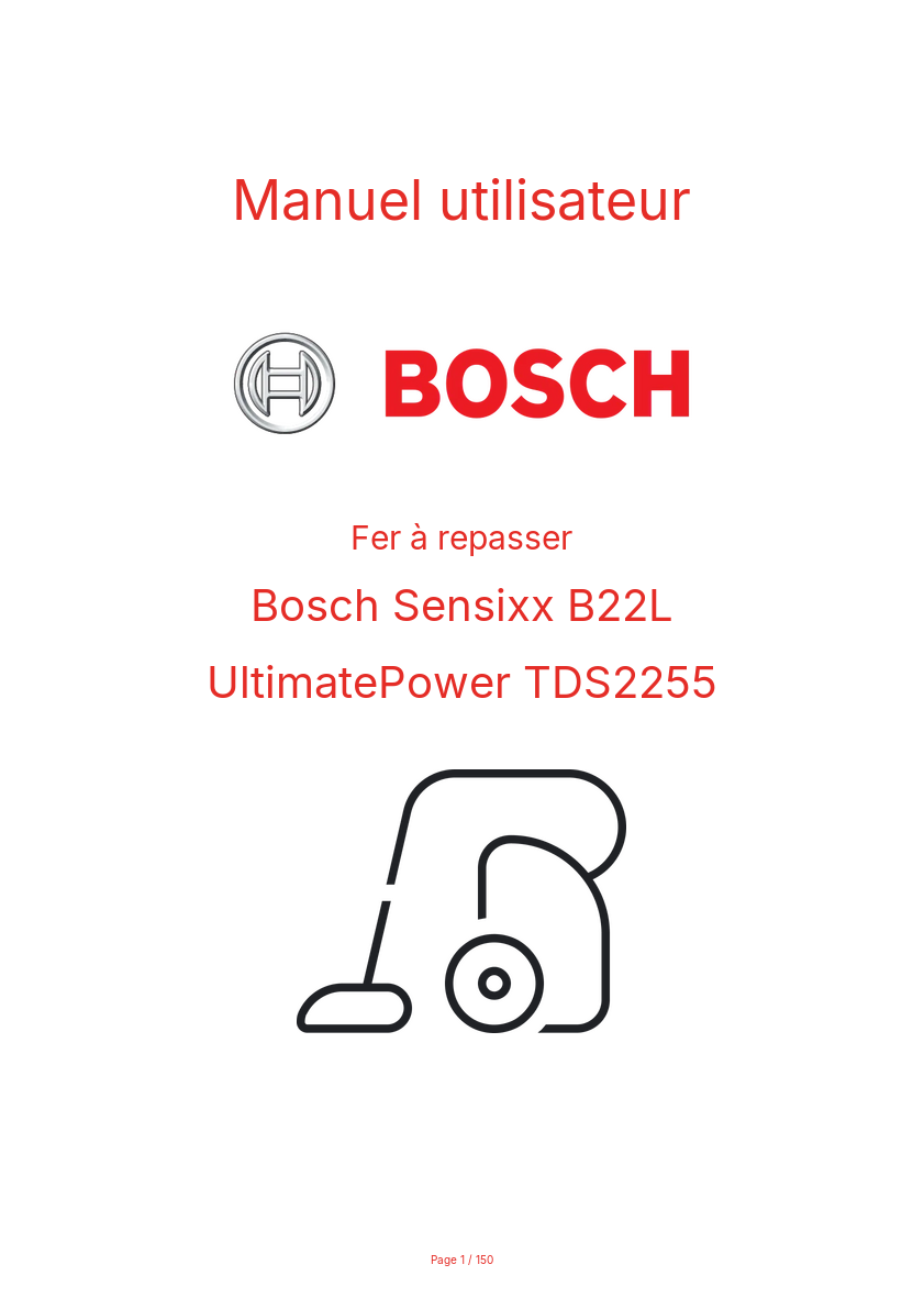 Page 1 de la notice Manuel utilisateur Bosch Sensixx B22L UltimatePower TDS2255