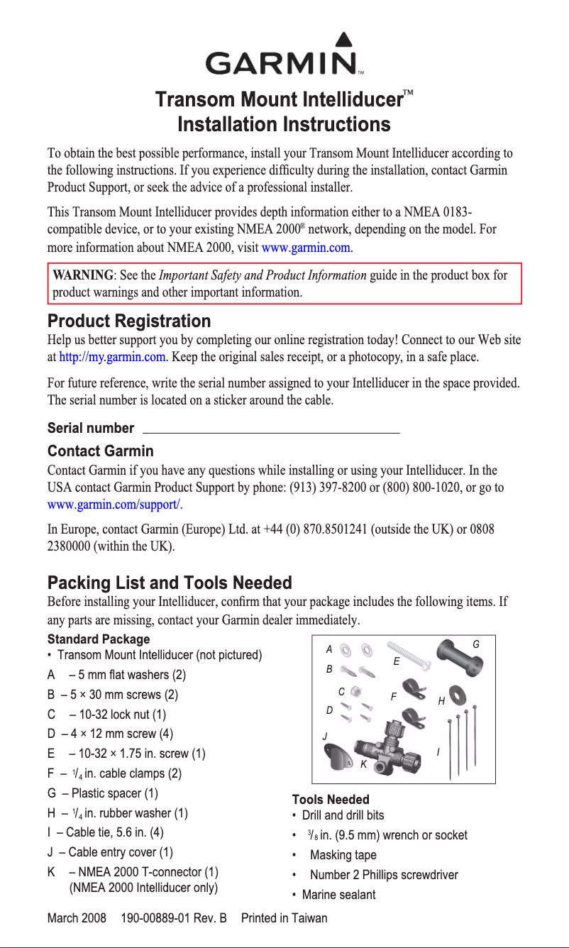 Image de la première page du manuel de l'appareil NMEA 2000