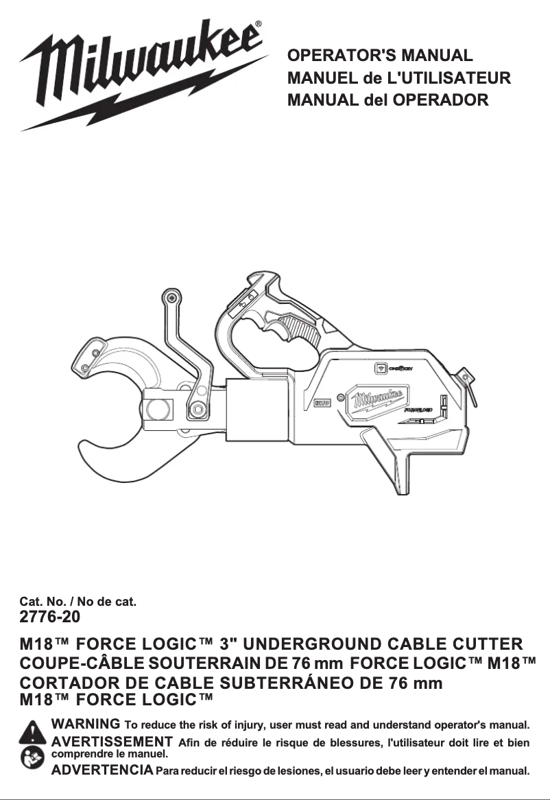 Image de la première page du manuel de l'appareil M18 Force Logic 2776R-21