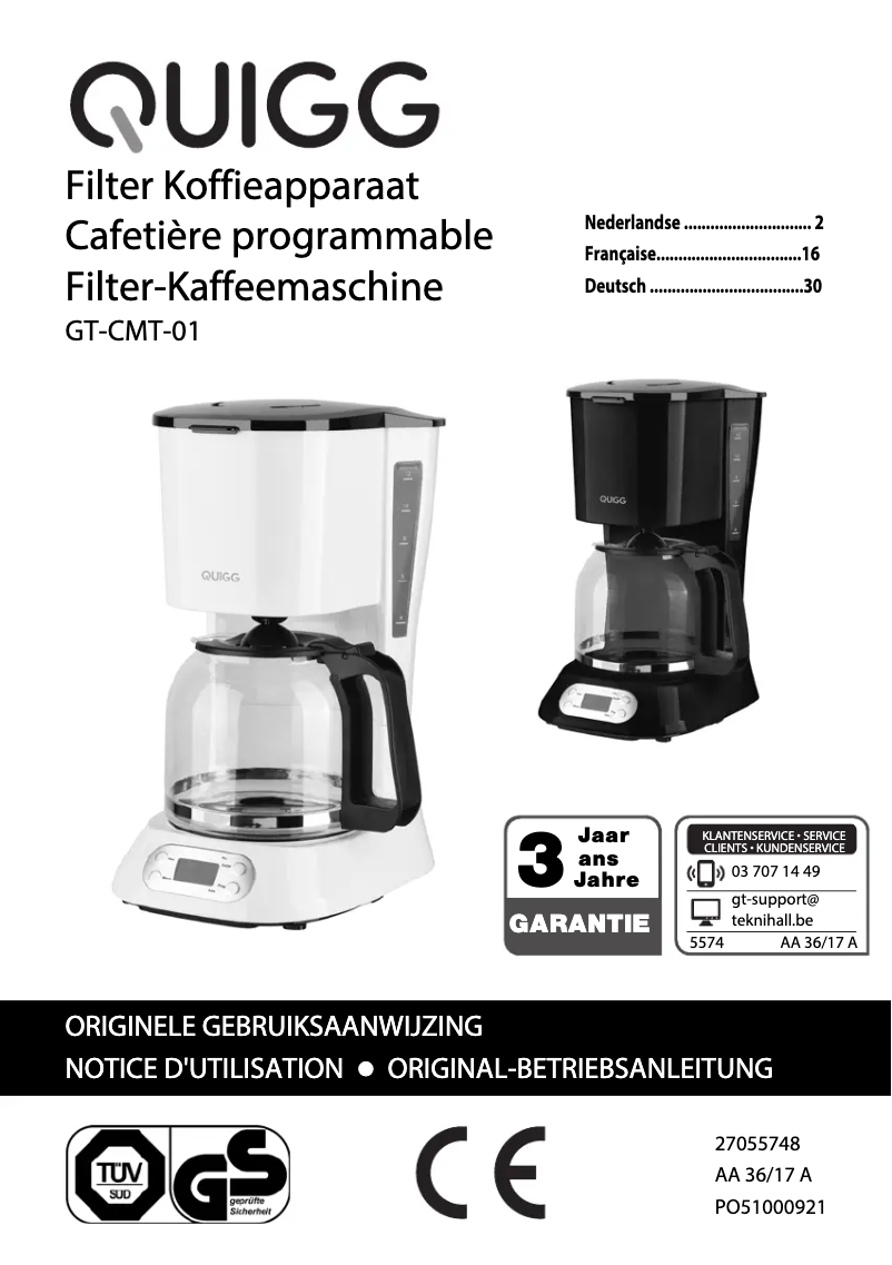 Page n°1 - Manuel utilisateur Quigg GT-CMT-01