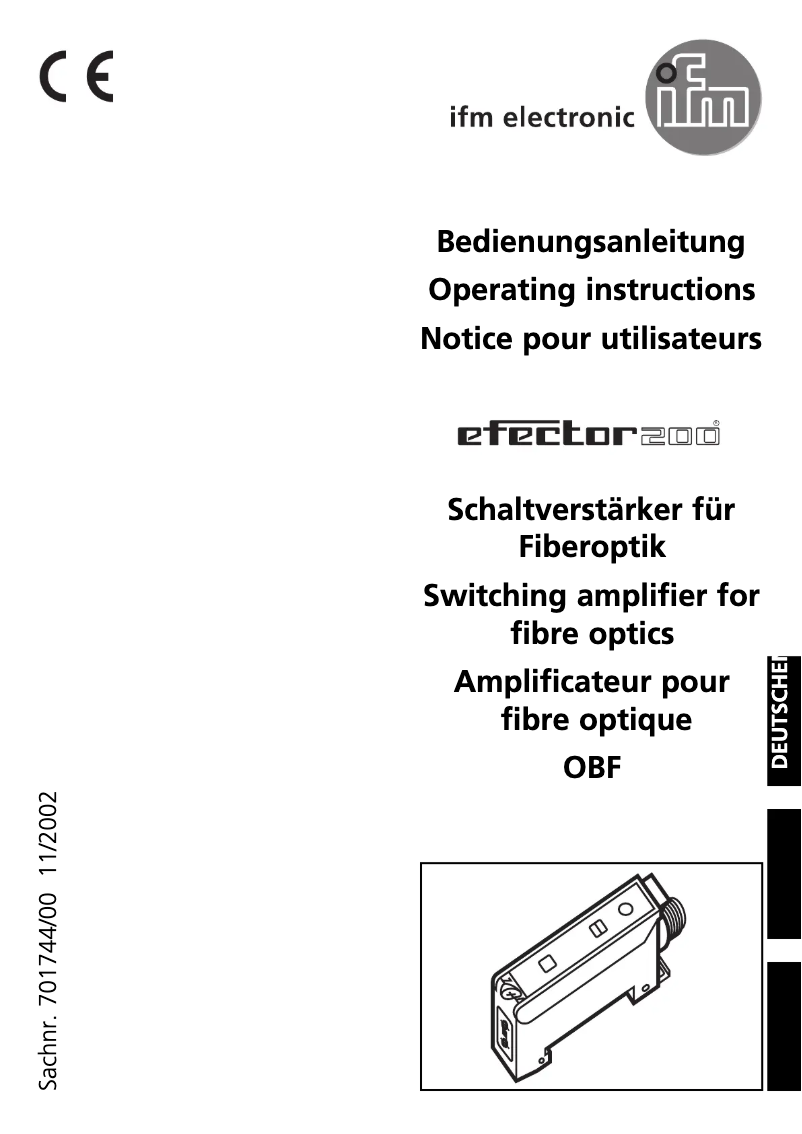 Page n°1 - Manuel utilisateur IFM OB5031