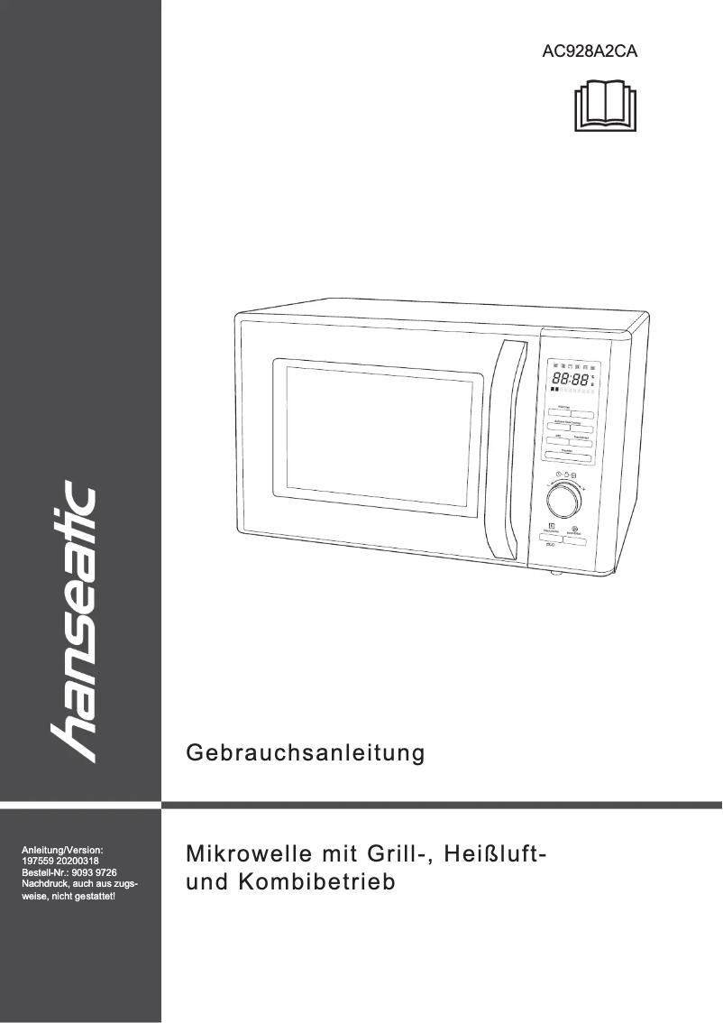 Page n°1 - Manuel utilisateur Hanseatic AC928A2CA