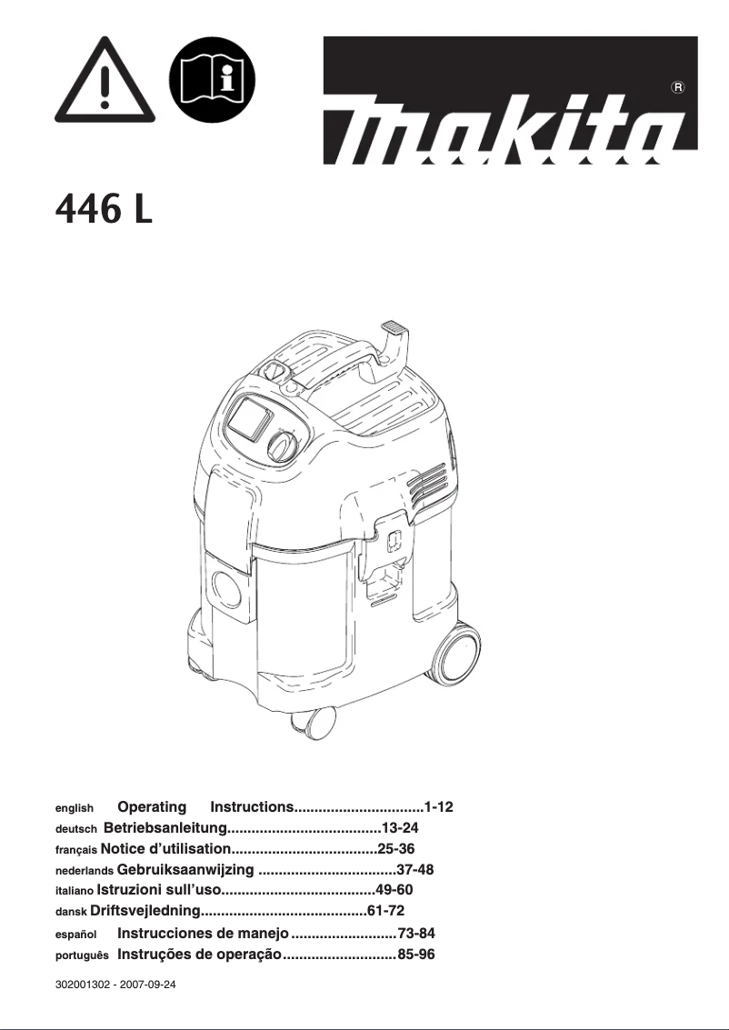 Page 1 de la notice Manuel utilisateur Makita 446LX