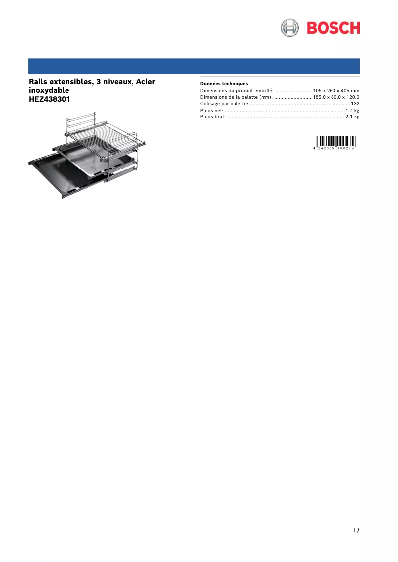 Image de la première page du manuel de l'appareil HEZ438301