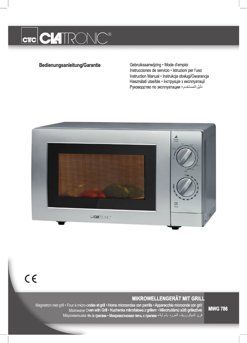Page 1 de la notice Manuel utilisateur Clatronic MWG 786