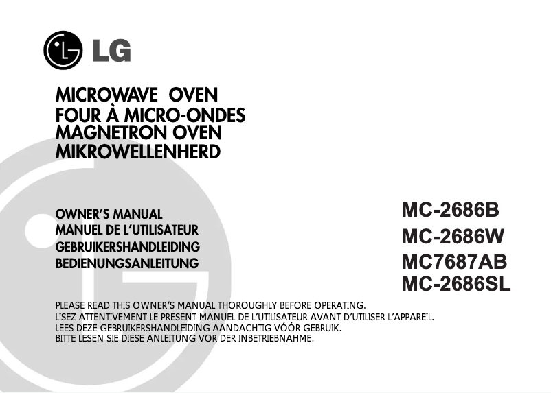 Page n°1 - Manuel utilisateur LG MC-2686W