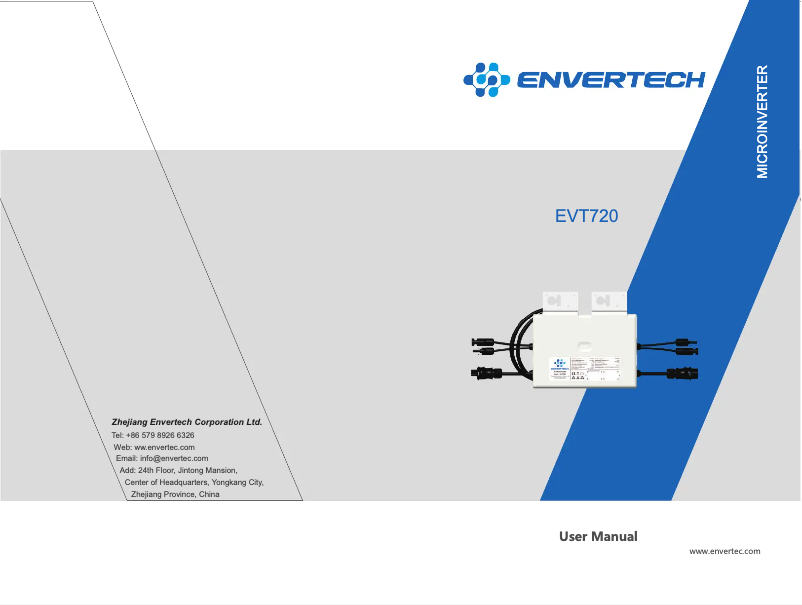 Imagen de la primera página del manual del dispositivo EVT720