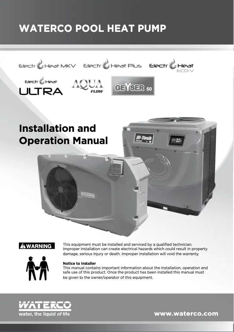 Image de la première page du manuel de l'appareil Electroheat MKV