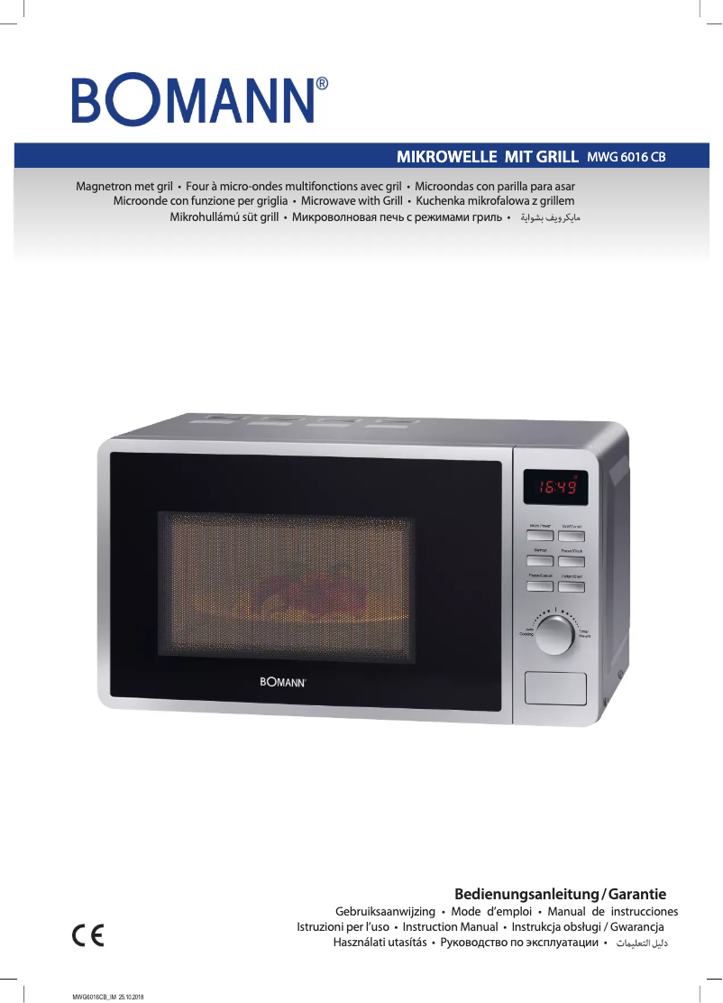 Page 1 de la notice Mode d'emploi Bomann MWG 6016 CB