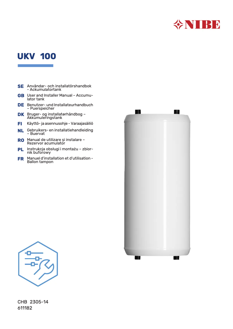 Page 1 de la notice Guide d'installation Nibe UKV 100