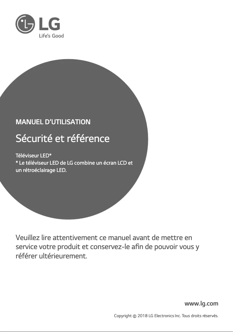 Image de la première page du manuel de l'appareil 55UK6700PVD