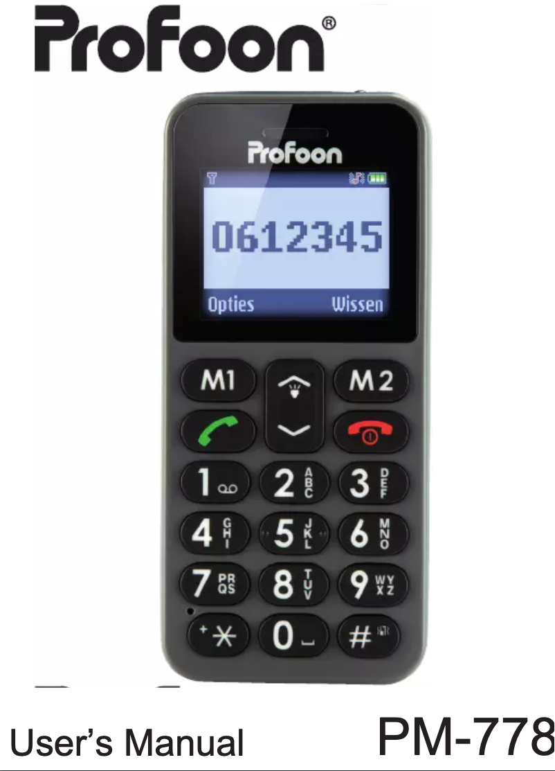 Page 1 de la notice Manuel utilisateur Profoon PM-778