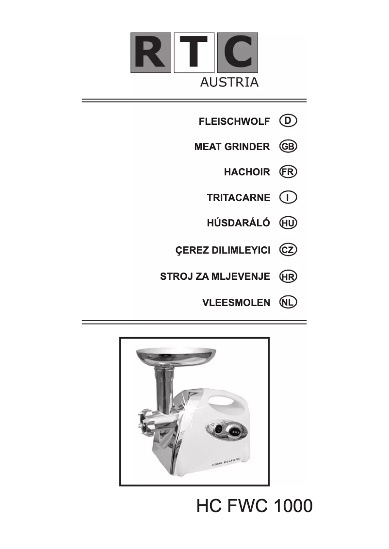 Page 1 de la notice Manuel utilisateur RTC HC FWC 1000