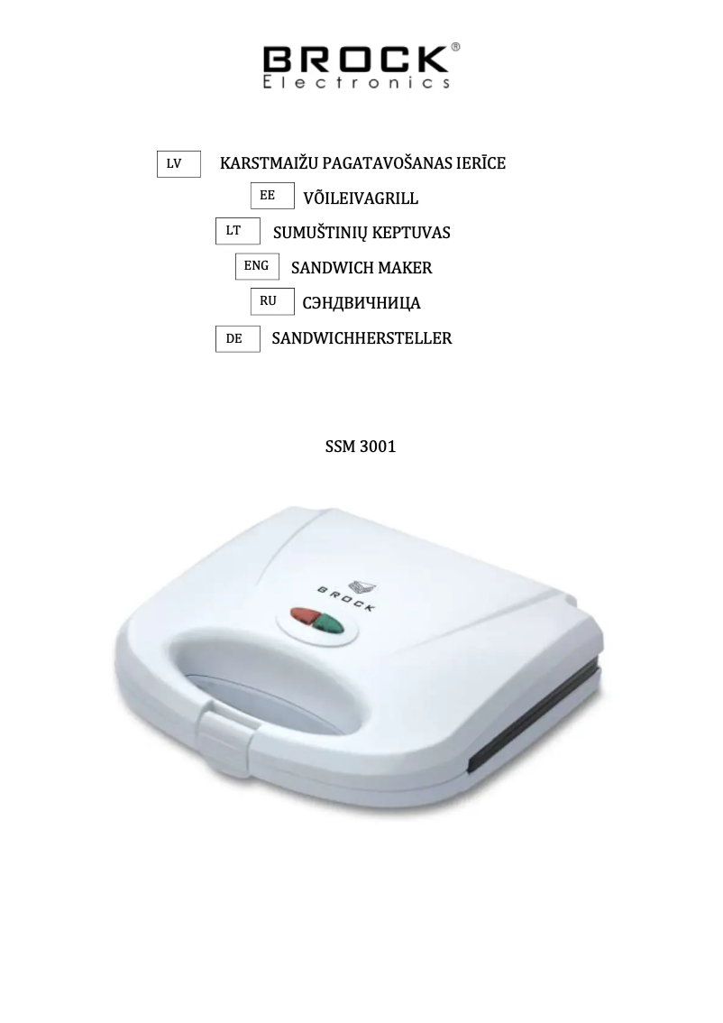 Página 1 del manual Manual de usuario Brock SSM 3001