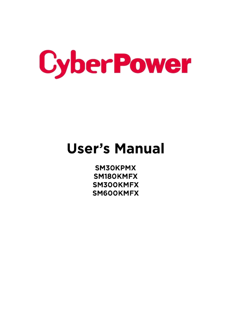 Page n°1 - Manuel utilisateur CyberPower SM180KMFX