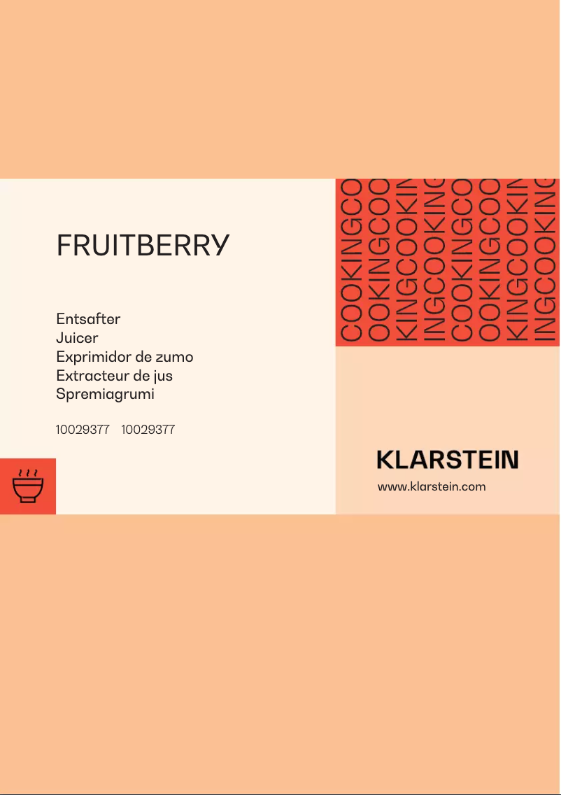 Image de la première page du manuel de l'appareil Fruitberry