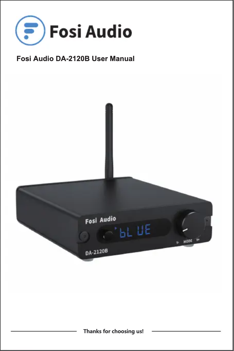 Page 1 de la notice Manuel utilisateur Fosi Audio DA-2120B