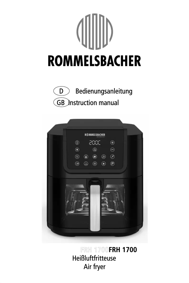 Page n°1 - Manuel utilisateur Rommelsbacher FRH 1700