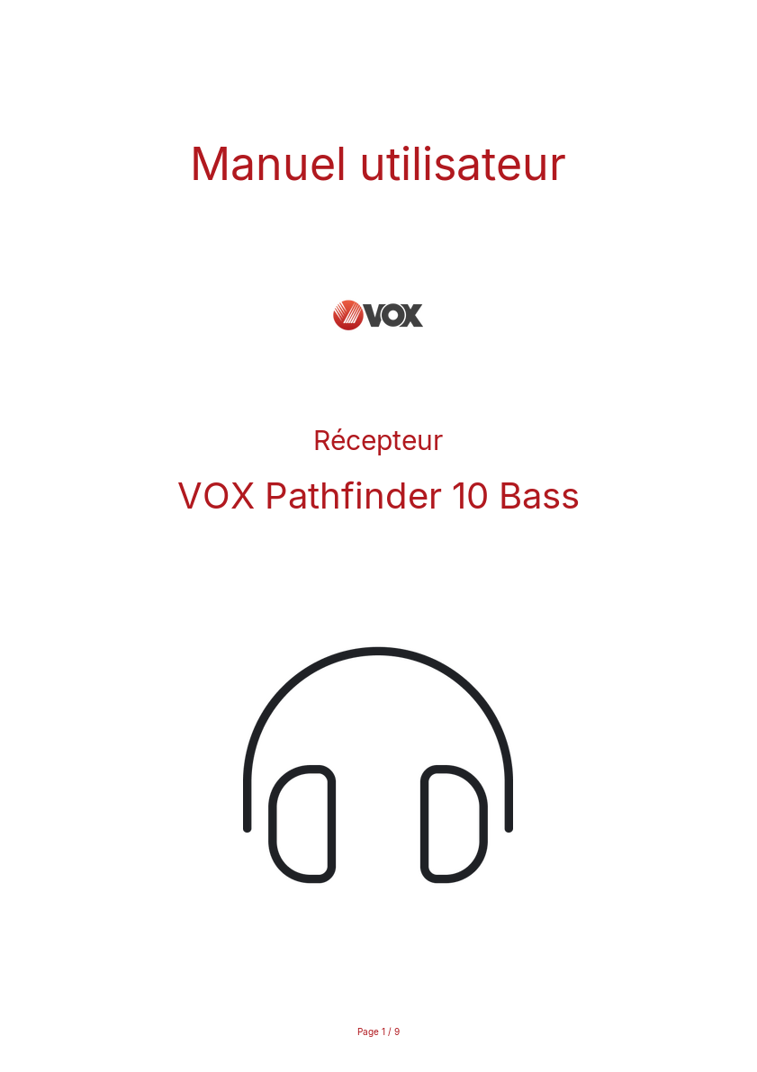 Image de la première page du manuel de l'appareil Pathfinder 10 Bass