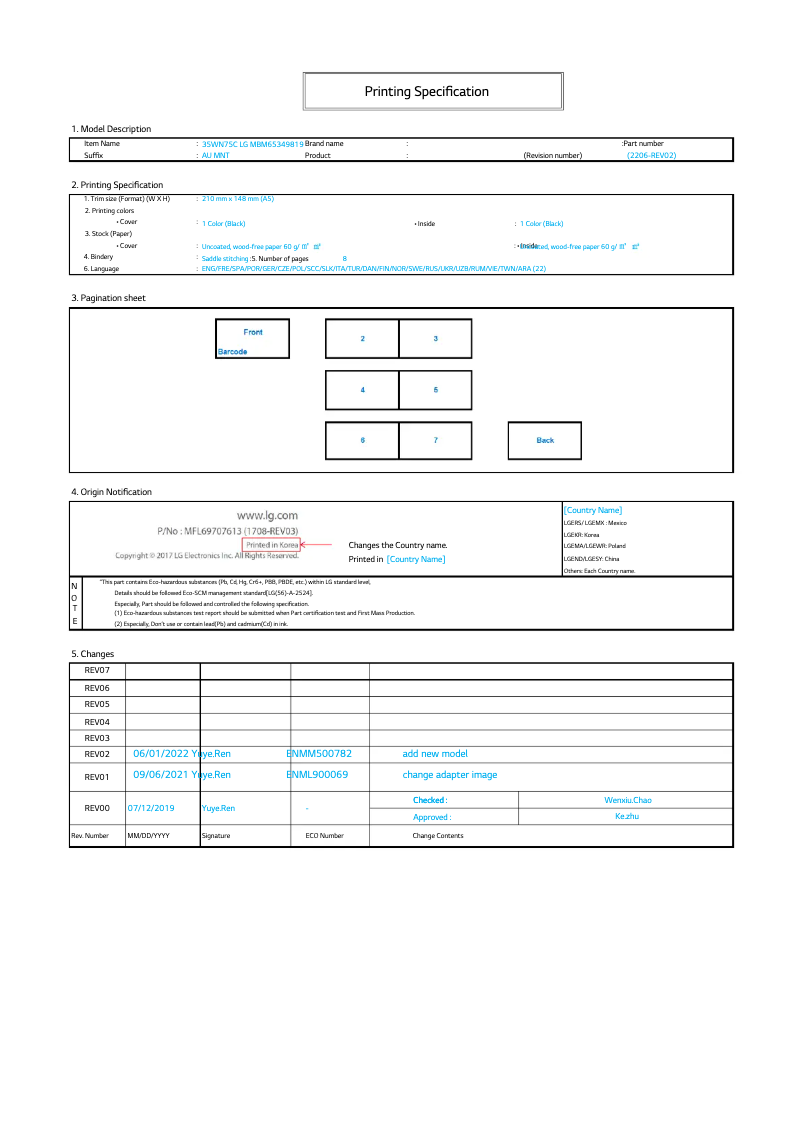Image de la première page du manuel de l'appareil 35WN75CN