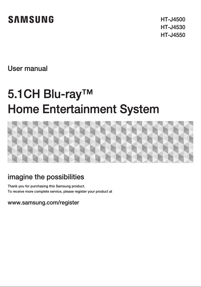 Page 1 de la notice Manuel utilisateur Samsung HT-J4500