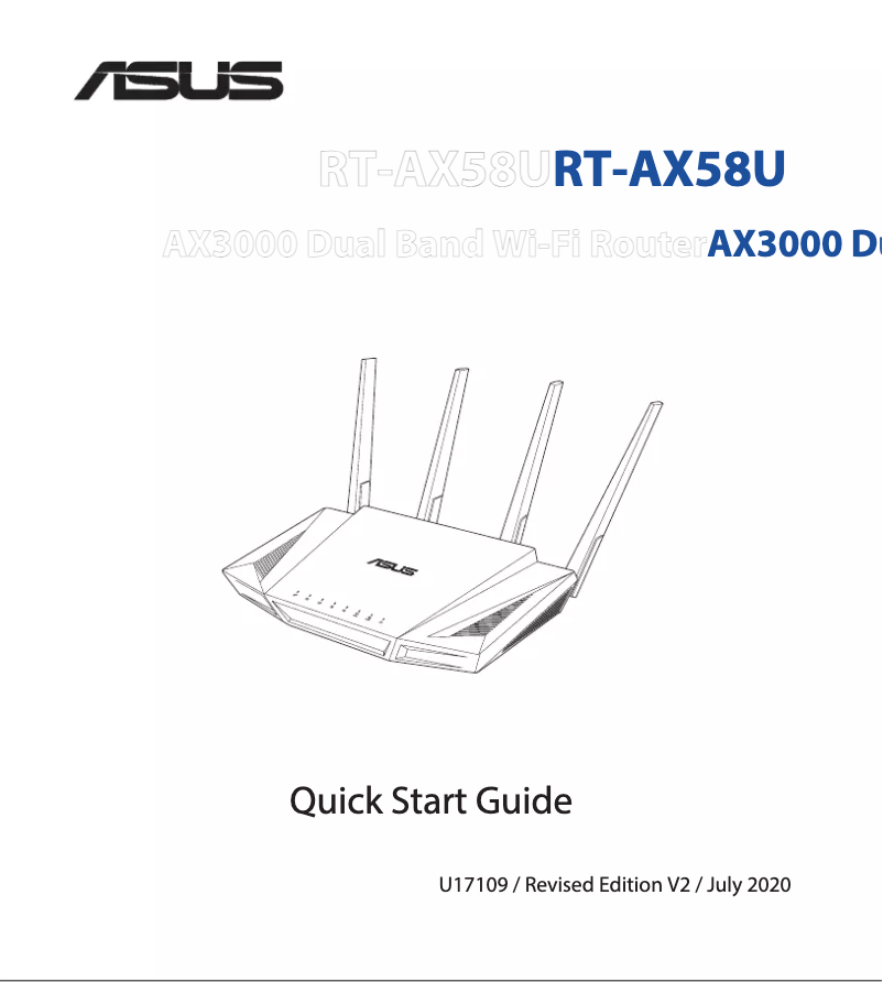 Page 1 de la notice Guide de démarrage rapide Asus RT-AX58U