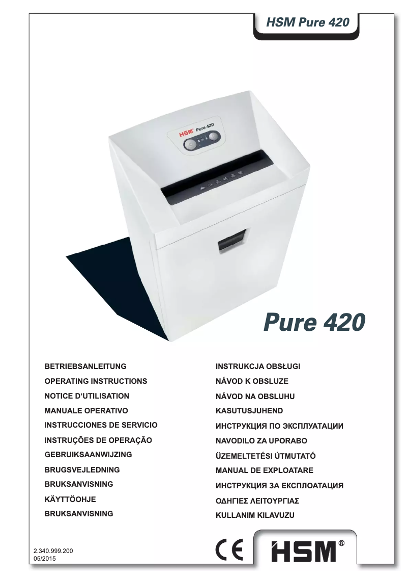 Page n°1 - Manuel utilisateur HSM Pure 420