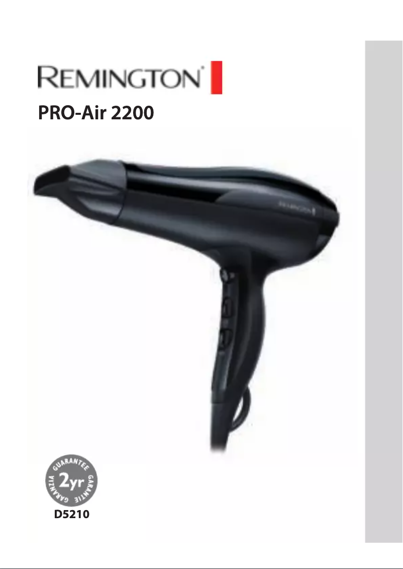 Page n°1 - Manuel utilisateur Remington Pro-Air 2200 D5210