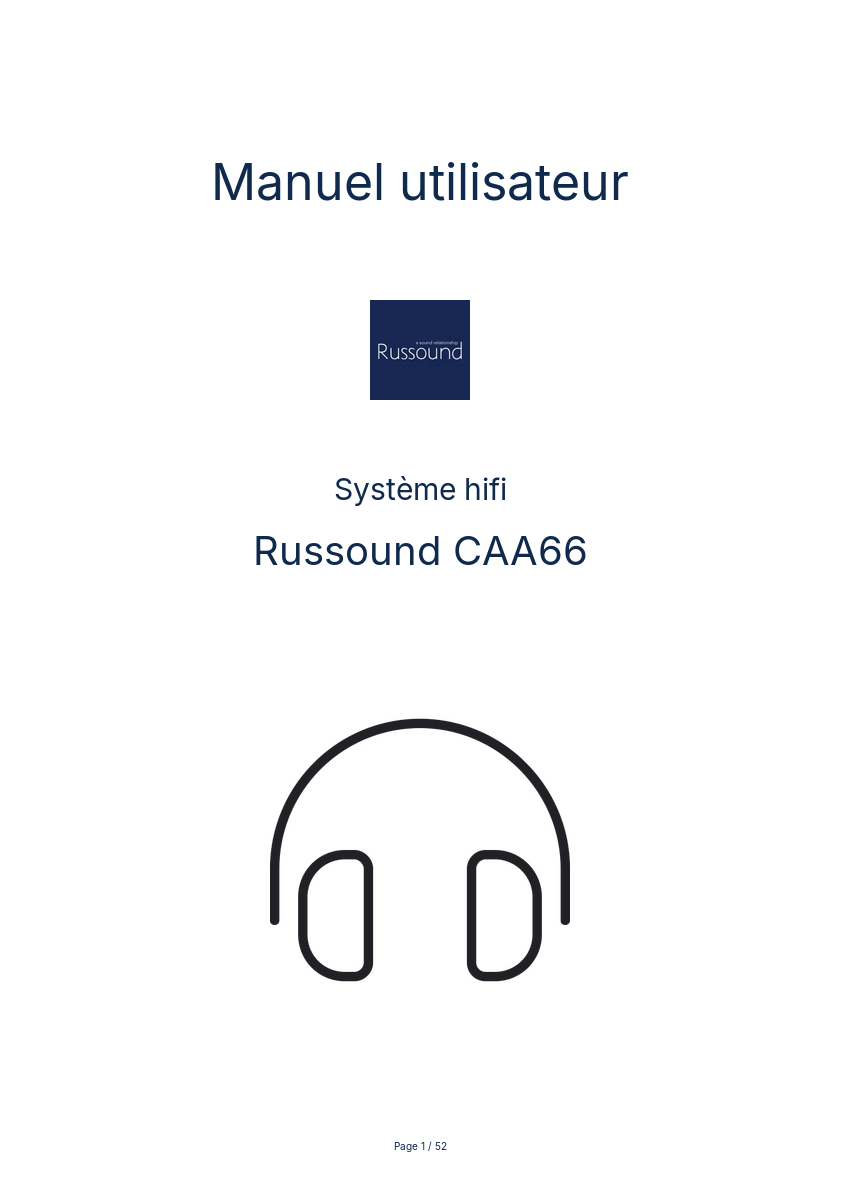 Page n°1 - Manuel utilisateur Russound CAA66