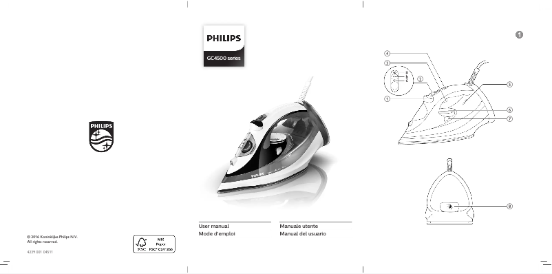 Page 1 de la notice Manuel utilisateur Philips Azur GC4564