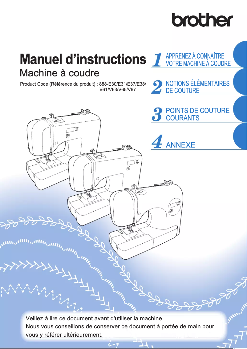 Page 1 de la notice Manuel utilisateur Brother KD40
